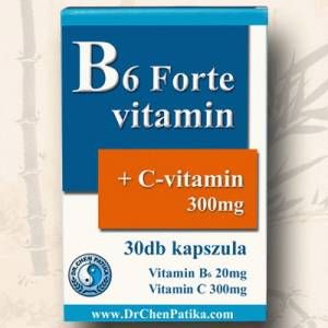 B6 Forte+C-vitamin kapszula (30db). Terhességi hányás, reggeli émelygések ellen.
