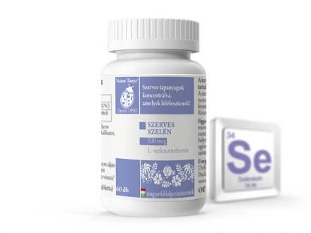 Szerves szelén - L-szelenometionin formájú, tökéletes biohasznosulású, 100mcg-os tabletta.